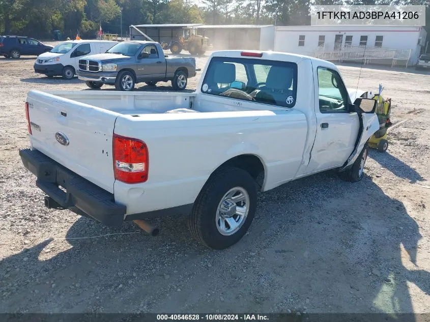 2011 Ford Ranger VIN: 1FTKR1AD3BPA41206 Lot: 40546528