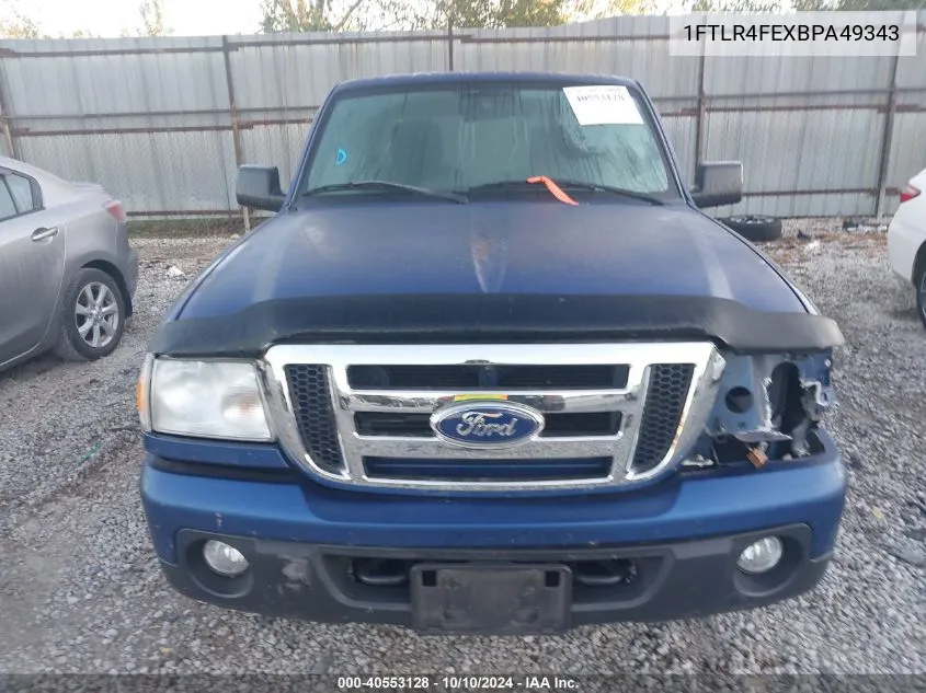 2011 Ford Ranger Xlt VIN: 1FTLR4FEXBPA49343 Lot: 40553128