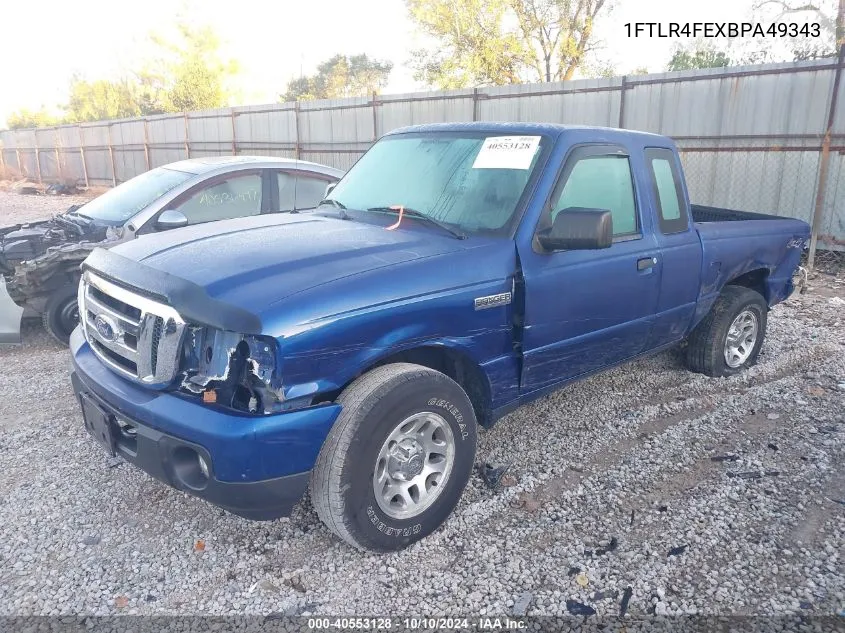 2011 Ford Ranger Xlt VIN: 1FTLR4FEXBPA49343 Lot: 40553128