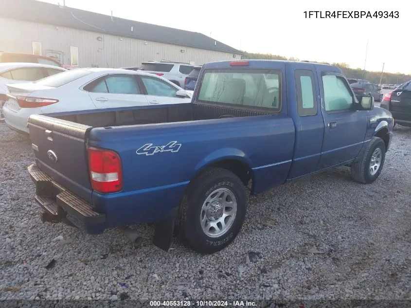 2011 Ford Ranger Xlt VIN: 1FTLR4FEXBPA49343 Lot: 40553128