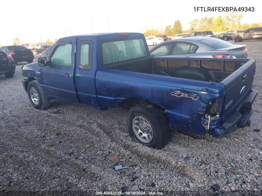 2011 Ford Ranger Xlt VIN: 1FTLR4FEXBPA49343 Lot: 40553128