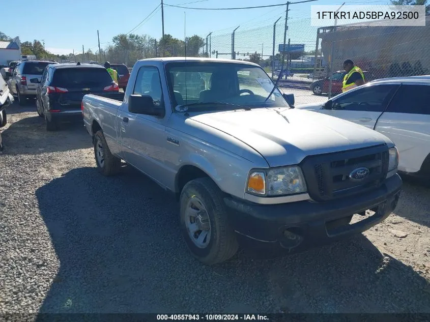 2011 Ford Ranger Xl VIN: 1FTKR1AD5BPA92500 Lot: 40557943