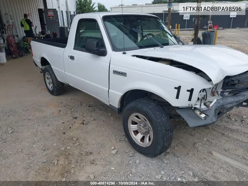 2011 Ford Ranger Xl VIN: 1FTKR1AD8BPA98596 Lot: 40574298