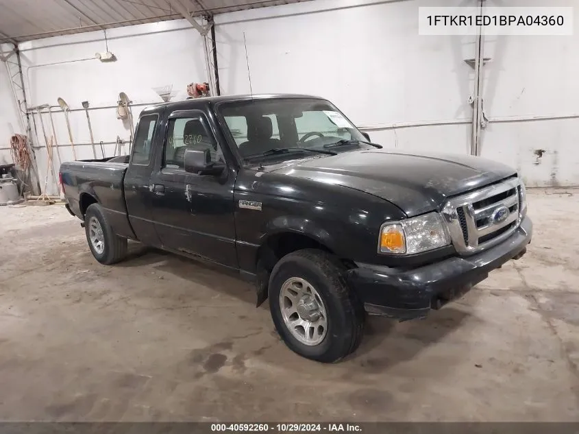 2011 Ford Ranger Xlt VIN: 1FTKR1ED1BPA04360 Lot: 40592260