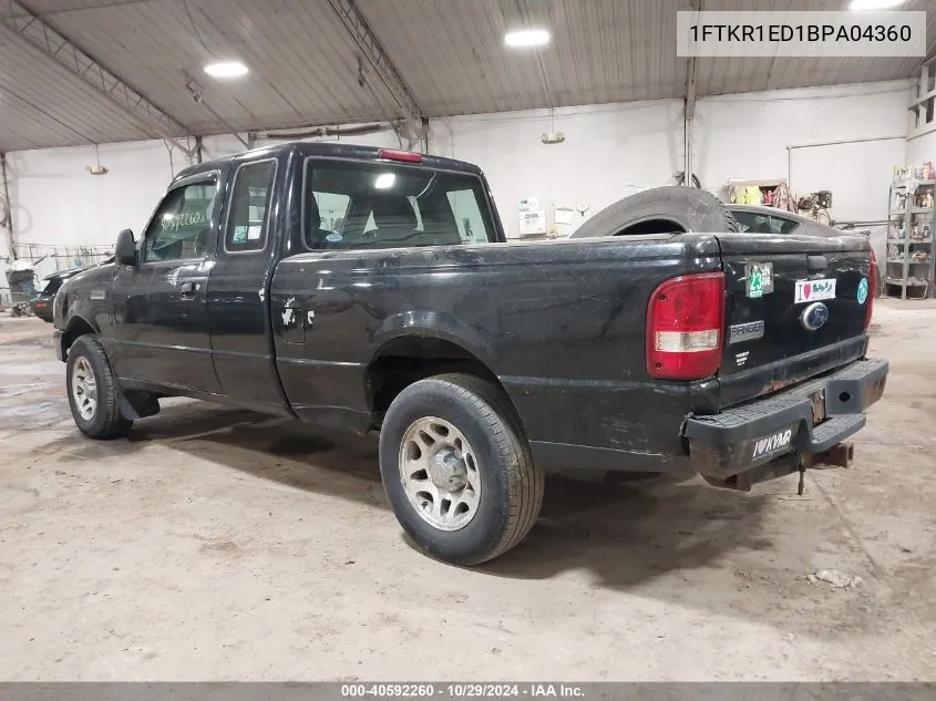 2011 Ford Ranger Xlt VIN: 1FTKR1ED1BPA04360 Lot: 40592260