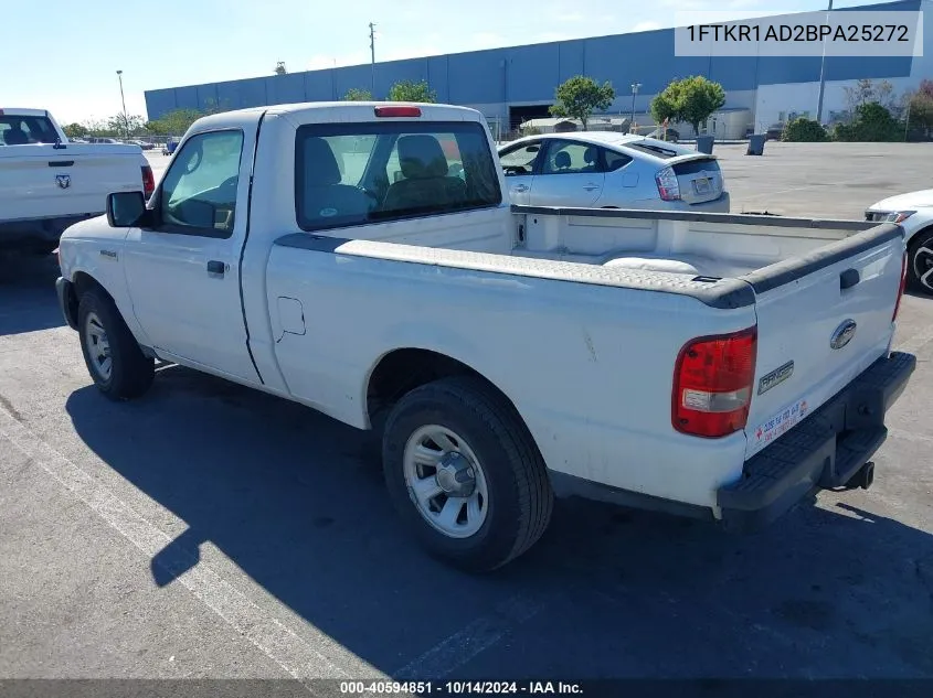 2011 Ford Ranger Xl VIN: 1FTKR1AD2BPA25272 Lot: 40594851