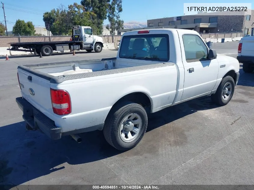 2011 Ford Ranger Xl VIN: 1FTKR1AD2BPA25272 Lot: 40594851