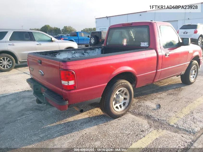 2011 Ford Ranger Xl VIN: 1FTKR1AD6BPA23928 Lot: 40600202