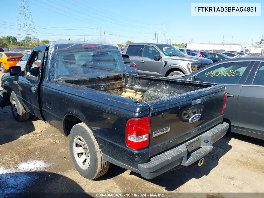 2011 Ford Ranger Xl VIN: 1FTKR1AD3BPA54831 Lot: 40609476