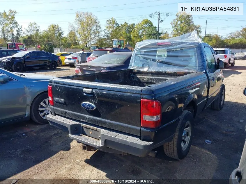 2011 Ford Ranger Xl VIN: 1FTKR1AD3BPA54831 Lot: 40609476