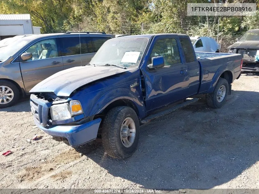 2011 Ford Ranger Sport VIN: 1FTKR4EE2BPB08916 Lot: 40673274