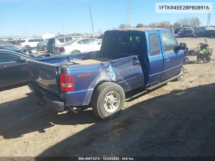 2011 Ford Ranger Sport VIN: 1FTKR4EE2BPB08916 Lot: 40673274