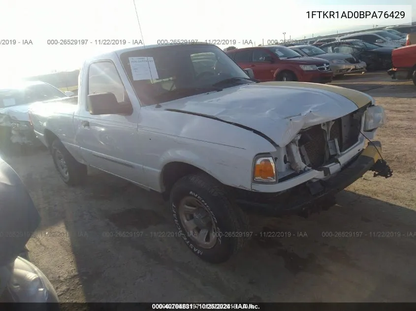 2011 Ford Ranger Xl VIN: 1FTKR1AD0BPA76429 Lot: 40704631