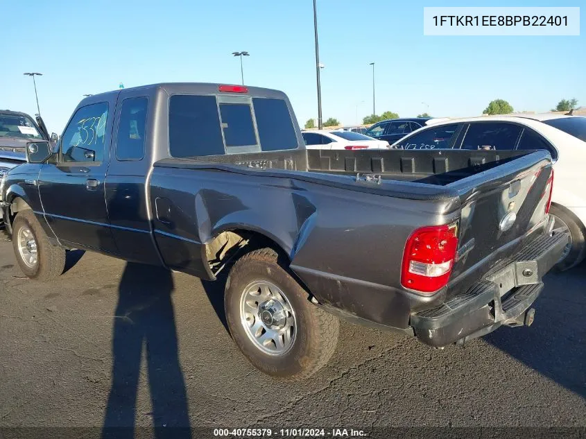 2011 Ford Ranger Xlt VIN: 1FTKR1EE8BPB22401 Lot: 40755379