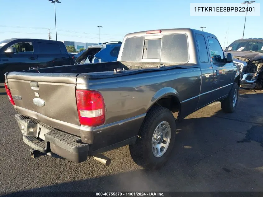 2011 Ford Ranger Xlt VIN: 1FTKR1EE8BPB22401 Lot: 40755379