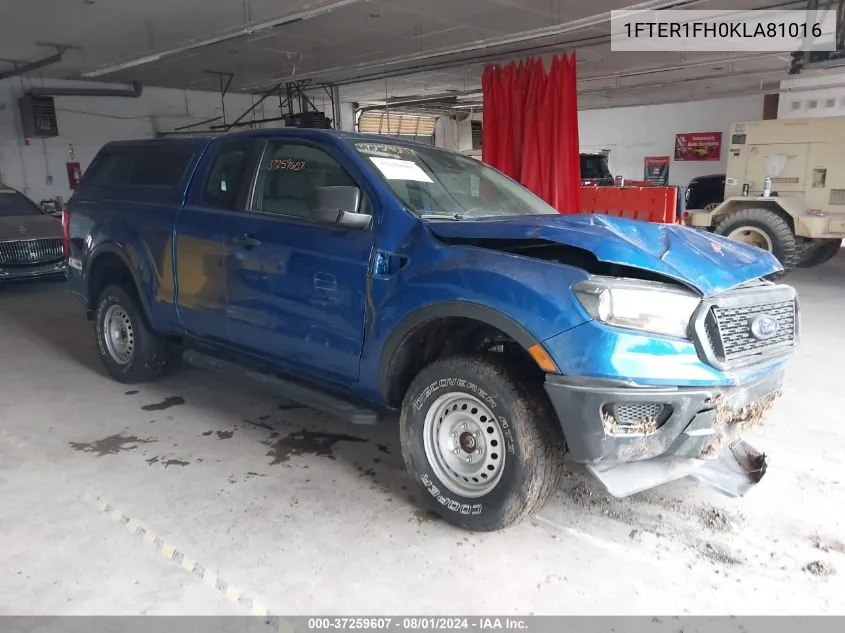 2019 Ford Ranger Xl VIN: 1FTER1FH0KLA81016 Lot: 37259607