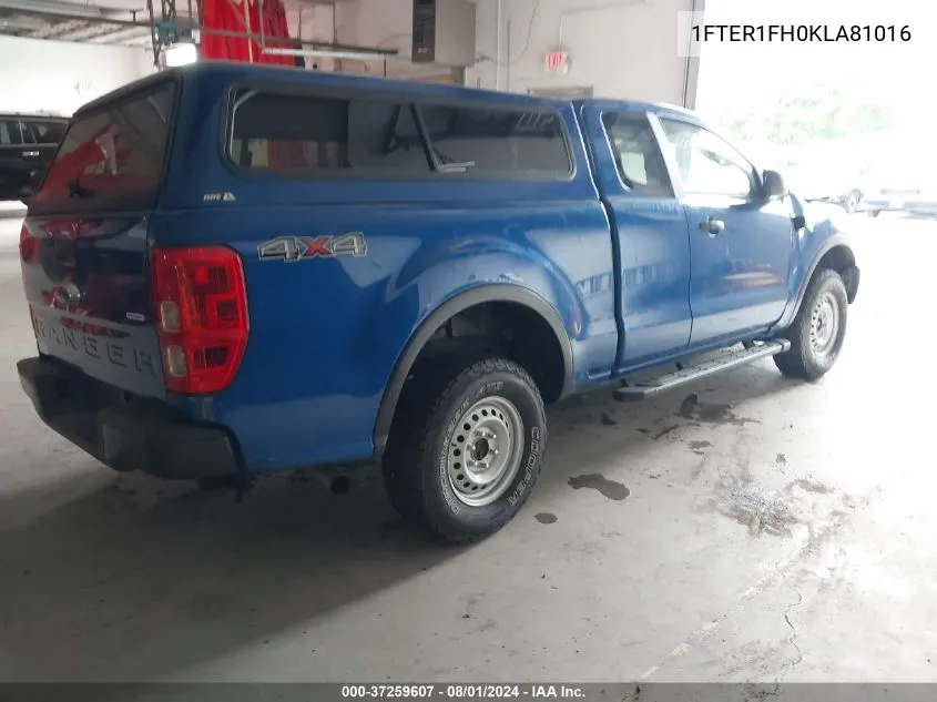 2019 Ford Ranger Xl VIN: 1FTER1FH0KLA81016 Lot: 37259607