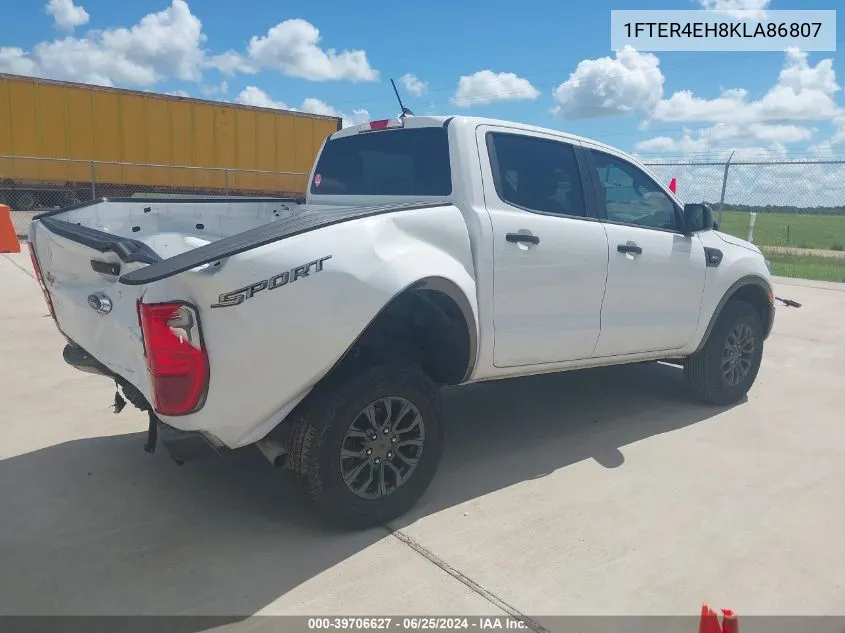 2019 Ford Ranger Xlt VIN: 1FTER4EH8KLA86807 Lot: 39706627