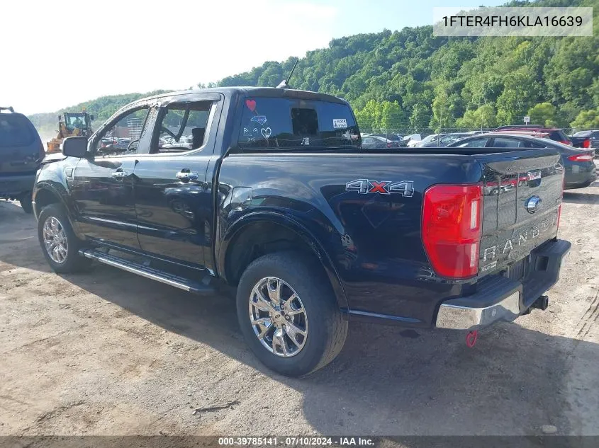 2019 Ford Ranger Lariat VIN: 1FTER4FH6KLA16639 Lot: 39785141