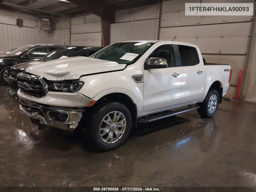 2019 Ford Ranger Lariat VIN: 1FTER4FH6KLA90093 Lot: 39795058