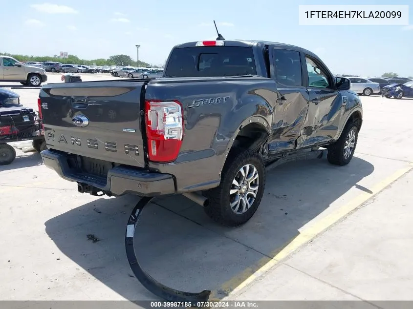 2019 Ford Ranger Lariat VIN: 1FTER4EH7KLA20099 Lot: 39987185