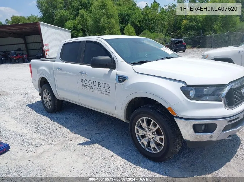 2019 Ford Ranger Xlt VIN: 1FTER4EH0KLA07520 Lot: 40016571