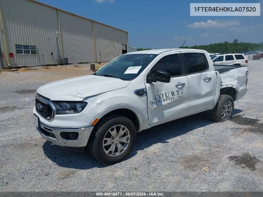 2019 Ford Ranger Xlt VIN: 1FTER4EH0KLA07520 Lot: 40016571