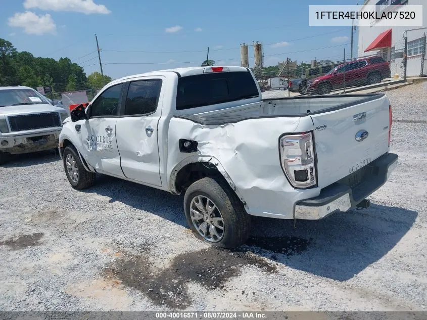 2019 Ford Ranger Xlt VIN: 1FTER4EH0KLA07520 Lot: 40016571