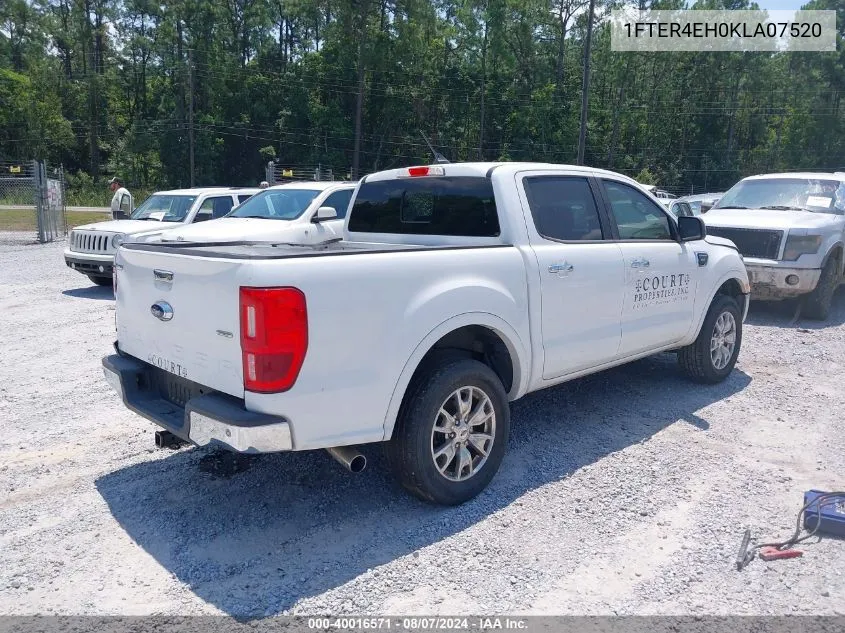 2019 Ford Ranger Xlt VIN: 1FTER4EH0KLA07520 Lot: 40016571