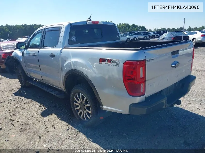 2019 Ford Ranger Xlt VIN: 1FTER4FH4KLA40096 Lot: 40130325