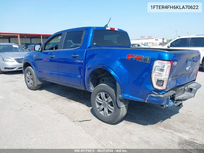 2019 Ford Ranger Xlt VIN: 1FTER4FH6KLA70622 Lot: 40175413