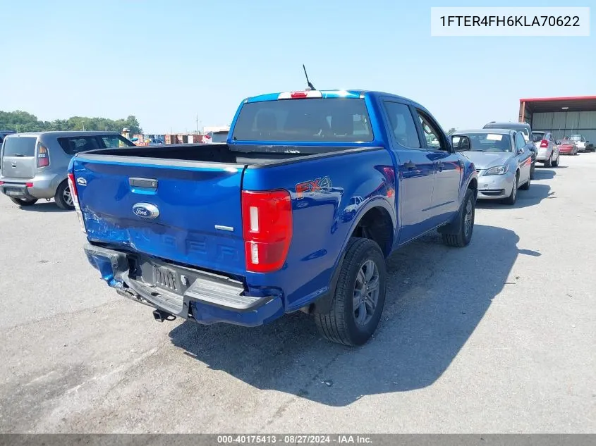 2019 Ford Ranger Xlt VIN: 1FTER4FH6KLA70622 Lot: 40175413