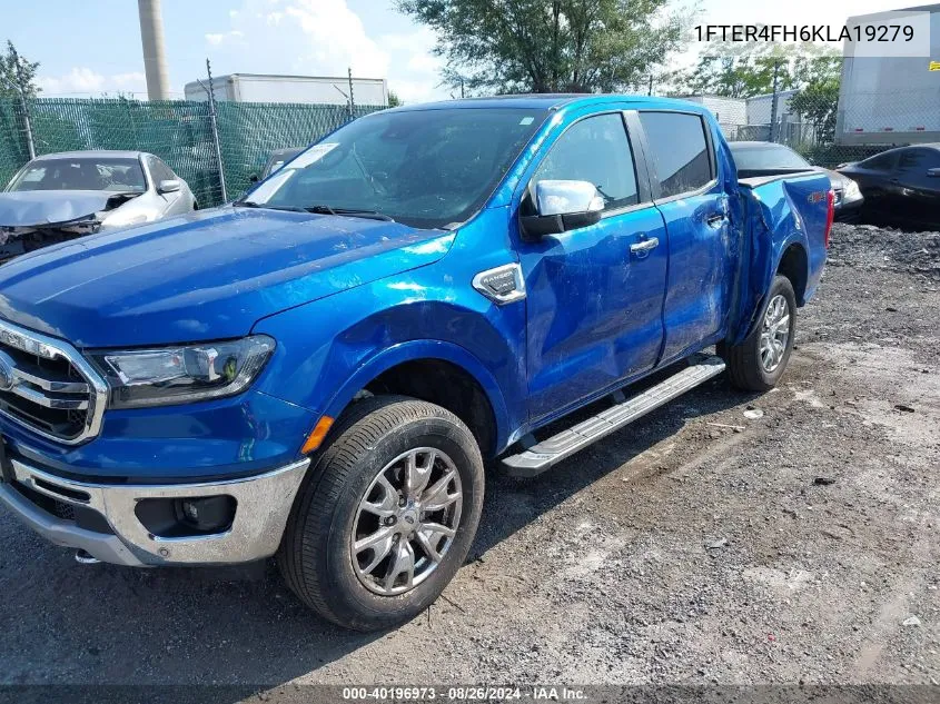 2019 Ford Ranger Lariat VIN: 1FTER4FH6KLA19279 Lot: 40196973