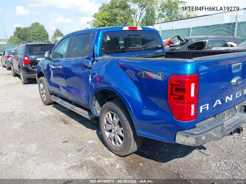 2019 Ford Ranger Lariat VIN: 1FTER4FH6KLA19279 Lot: 40196973