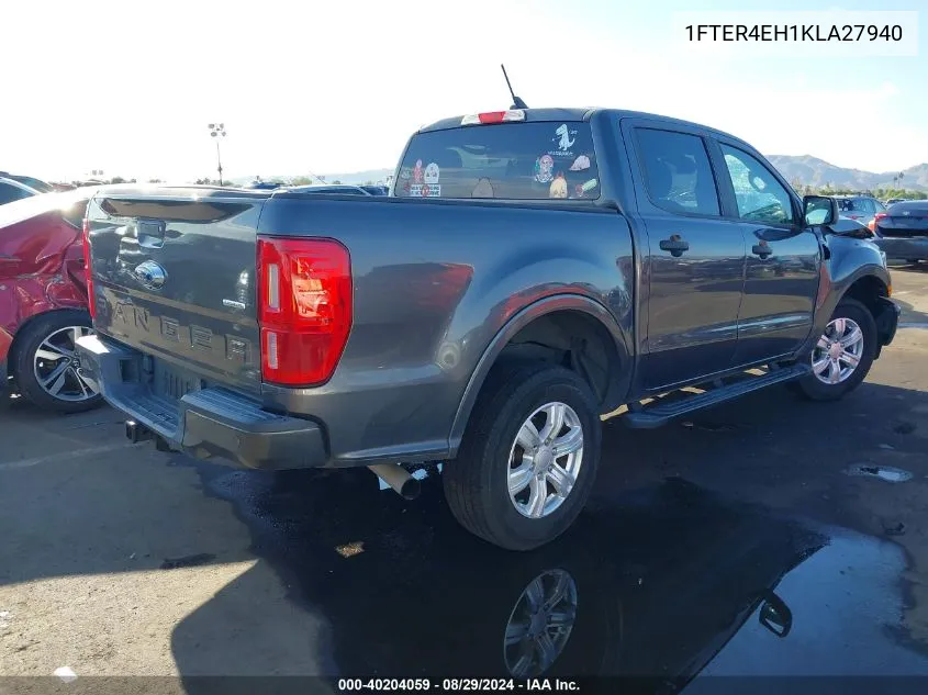 2019 Ford Ranger Xlt VIN: 1FTER4EH1KLA27940 Lot: 40204059