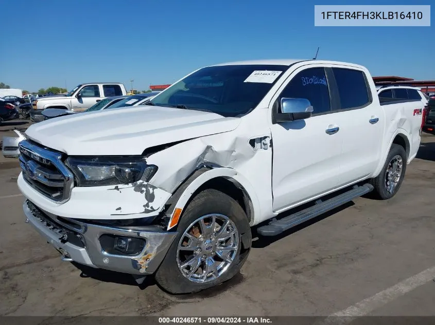 2019 Ford Ranger Lariat VIN: 1FTER4FH3KLB16410 Lot: 40246571