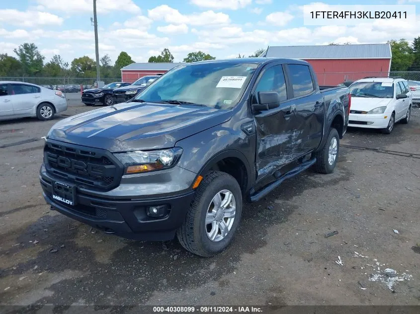 2019 Ford Ranger Xl VIN: 1FTER4FH3KLB20411 Lot: 40308099