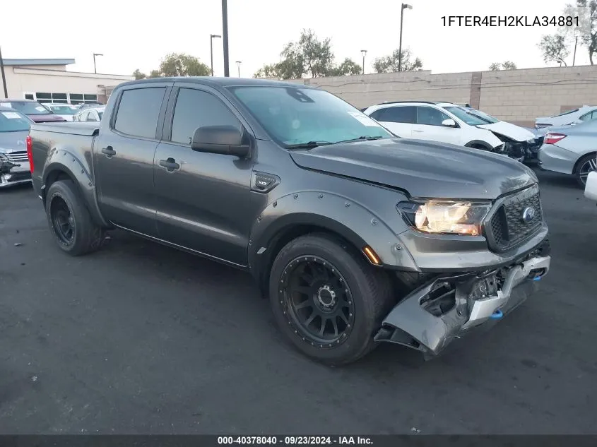 2019 Ford Ranger Xlt VIN: 1FTER4EH2KLA34881 Lot: 40378040