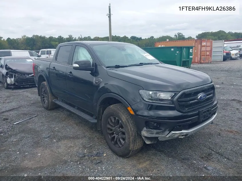 2019 Ford Ranger Lariat VIN: 1FTER4FH9KLA26386 Lot: 40422901