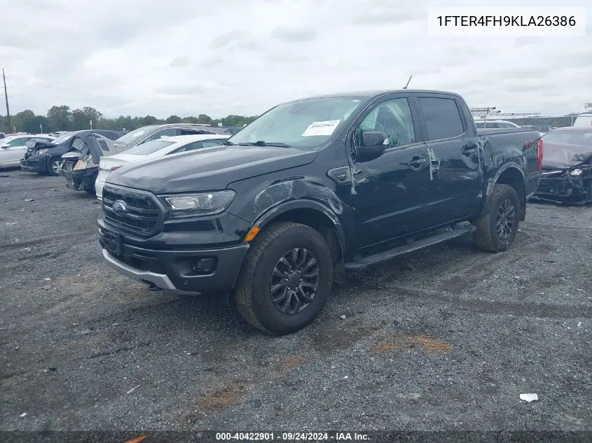 2019 Ford Ranger Lariat VIN: 1FTER4FH9KLA26386 Lot: 40422901