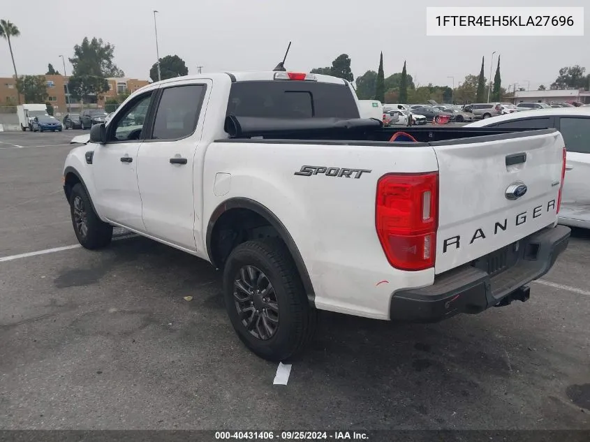 2019 Ford Ranger Xlt VIN: 1FTER4EH5KLA27696 Lot: 40431406