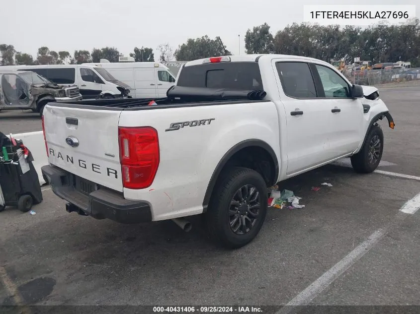 2019 Ford Ranger Xlt VIN: 1FTER4EH5KLA27696 Lot: 40431406