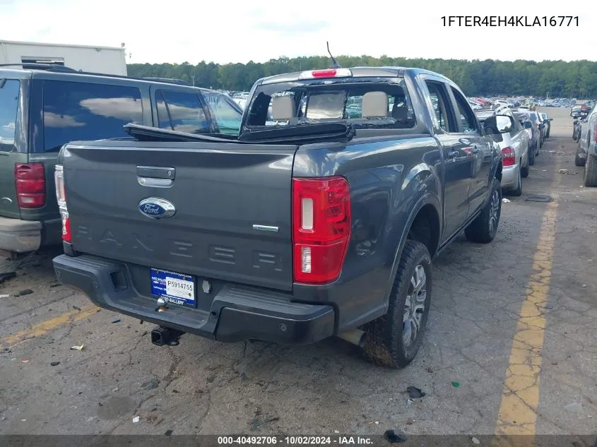 2019 Ford Ranger Lariat VIN: 1FTER4EH4KLA16771 Lot: 40492706