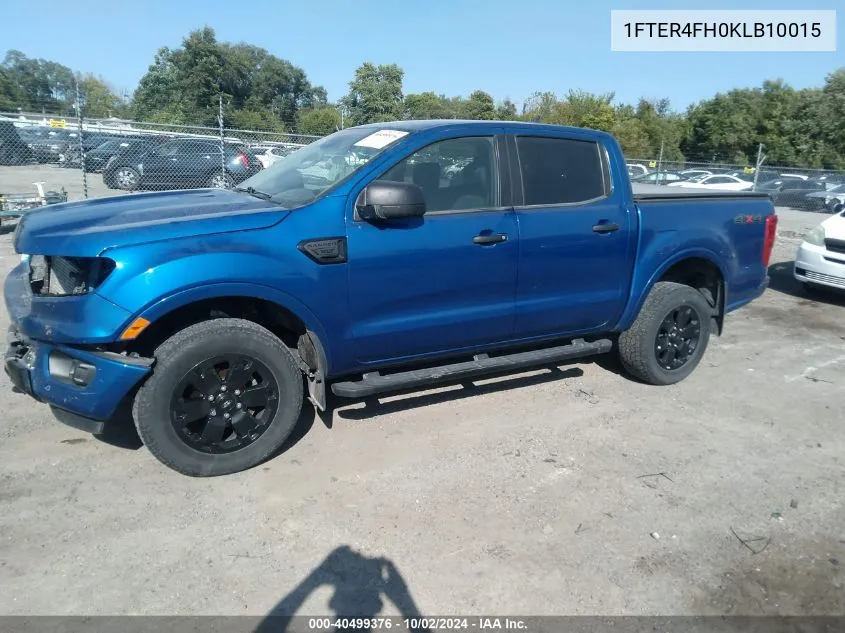 2019 Ford Ranger Xlt VIN: 1FTER4FH0KLB10015 Lot: 40499376