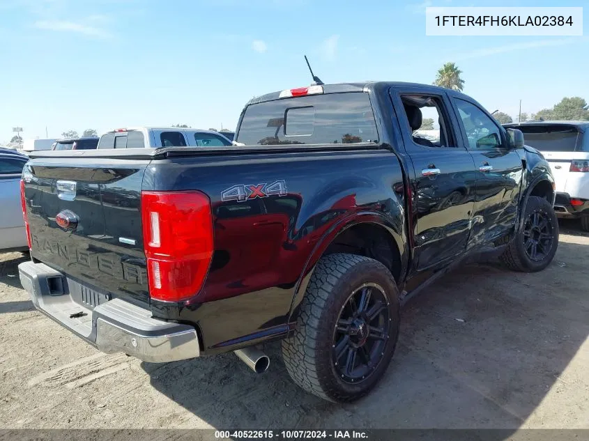 2019 Ford Ranger Xlt VIN: 1FTER4FH6KLA02384 Lot: 40522615