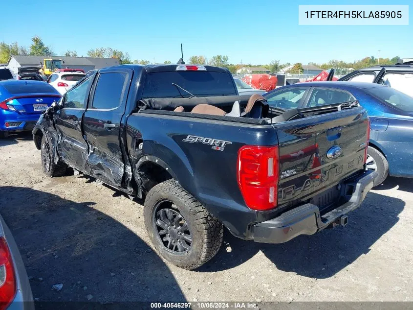 2019 Ford Ranger Xlt VIN: 1FTER4FH5KLA85905 Lot: 40546297