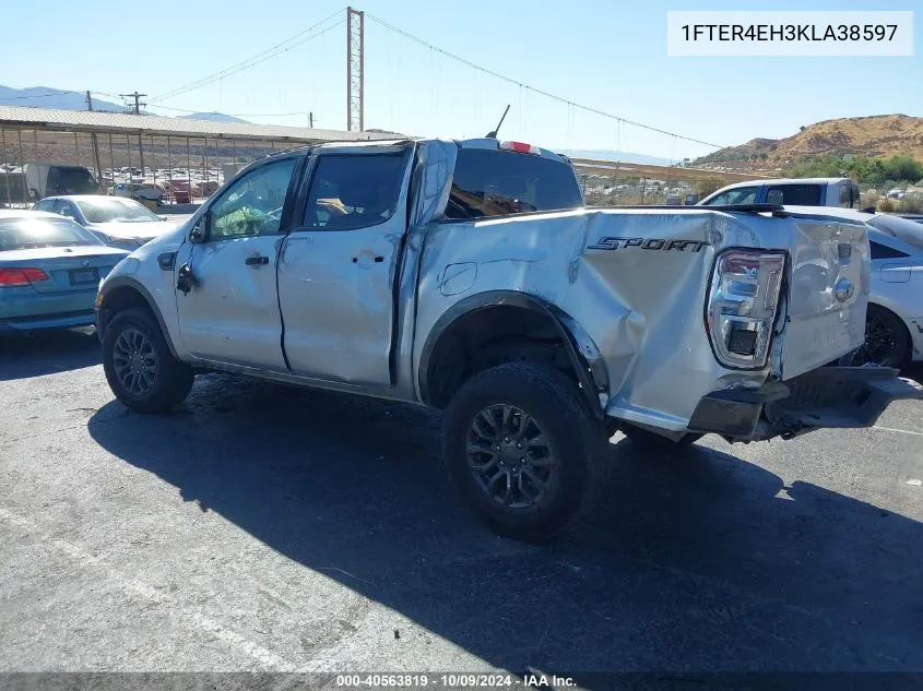 2019 Ford Ranger Xlt VIN: 1FTER4EH3KLA38597 Lot: 40563819