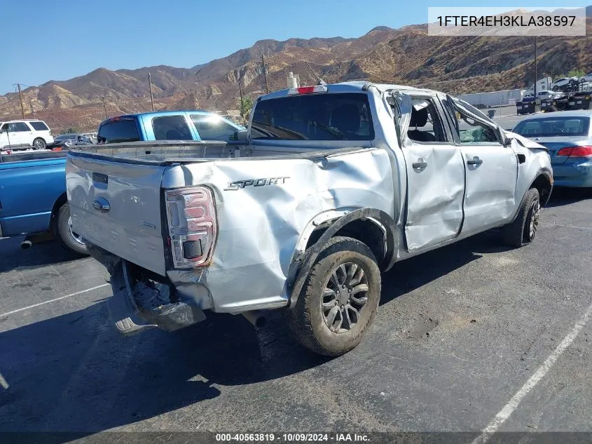 2019 Ford Ranger Xlt VIN: 1FTER4EH3KLA38597 Lot: 40563819