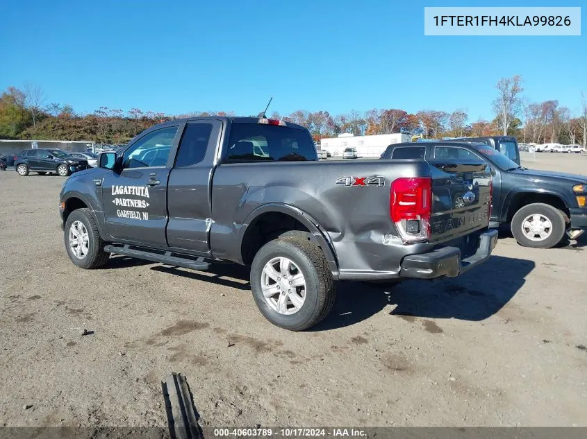 2019 Ford Ranger Xlt VIN: 1FTER1FH4KLA99826 Lot: 40603789