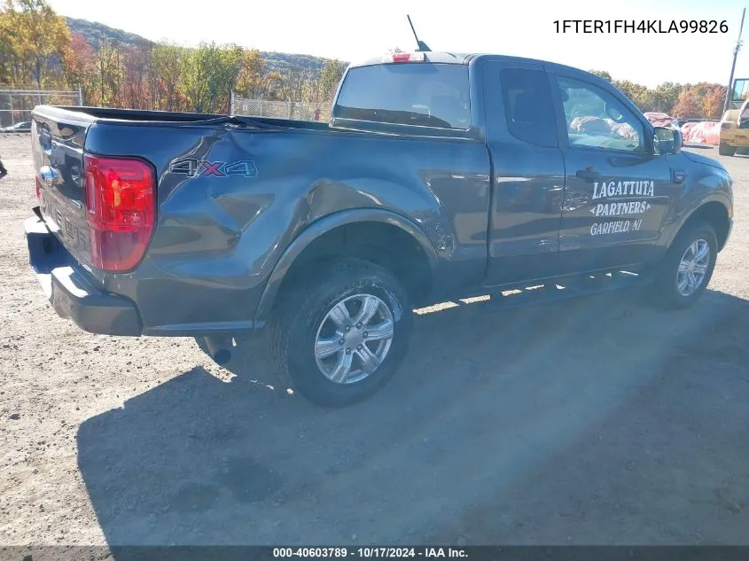 2019 Ford Ranger Xlt VIN: 1FTER1FH4KLA99826 Lot: 40603789